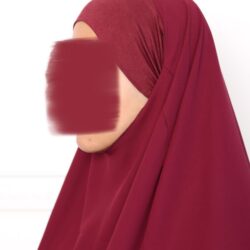Khimar court en crêpe pointu khimar triangle khimar pas cher mon hijab pas cher rouge bordeaux